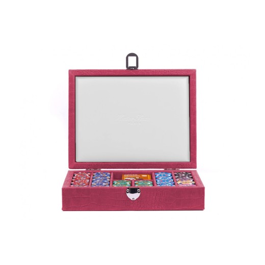 Coffret Poker - 240 jetons - Cuir - Effet Alligator