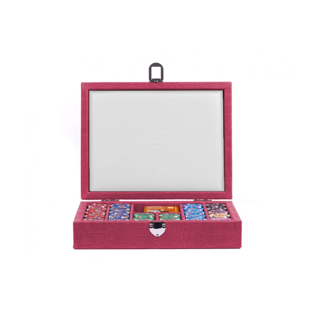 Coffret Poker - 240 jetons - Cuir - Effet Alligator