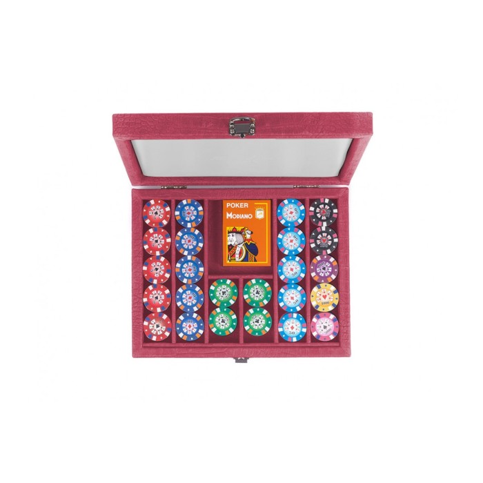 Coffret Poker - 240 jetons - Cuir - Effet Alligator