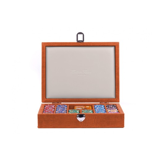Coffret Poker - 240 jetons - Cuir - Effet Alligator