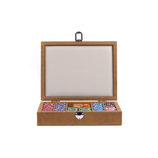 Coffret Poker - 240 jetons - Cuir - Effet Alligator