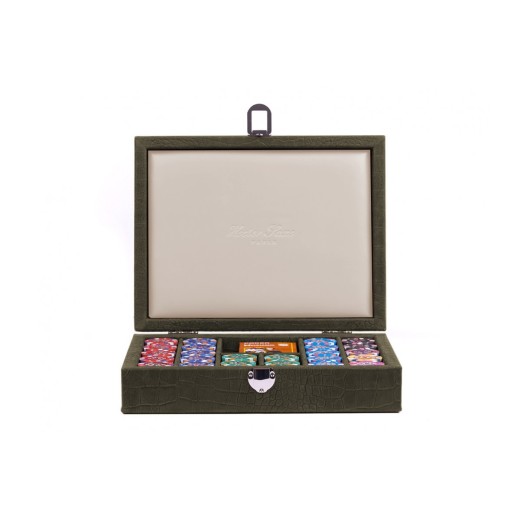 Coffret Poker - 240 jetons - Cuir - Effet Alligator
