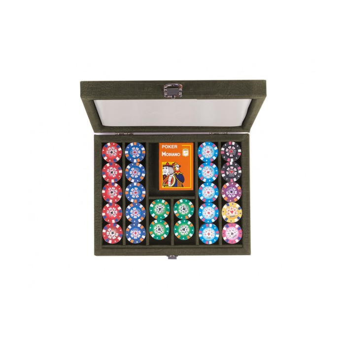 Coffret Poker - 240 jetons - Cuir - Effet Alligator