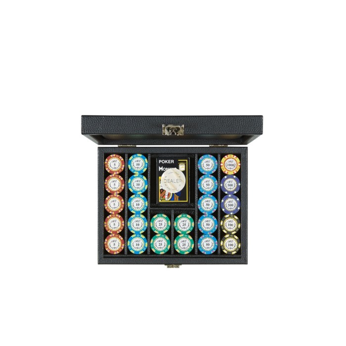 Coffret Poker - 240 jetons - Cuir - Effet Buffle