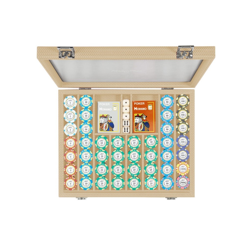 Coffret Poker - 440 jetons - Cuir - Effet Chaîne