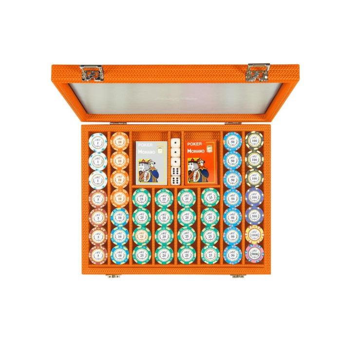 Coffret Poker - 440 jetons - Cuir - Effet Chaîne
