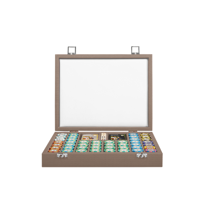 Coffret Poker - 440 jetons - Cuir - Effet Chaîne