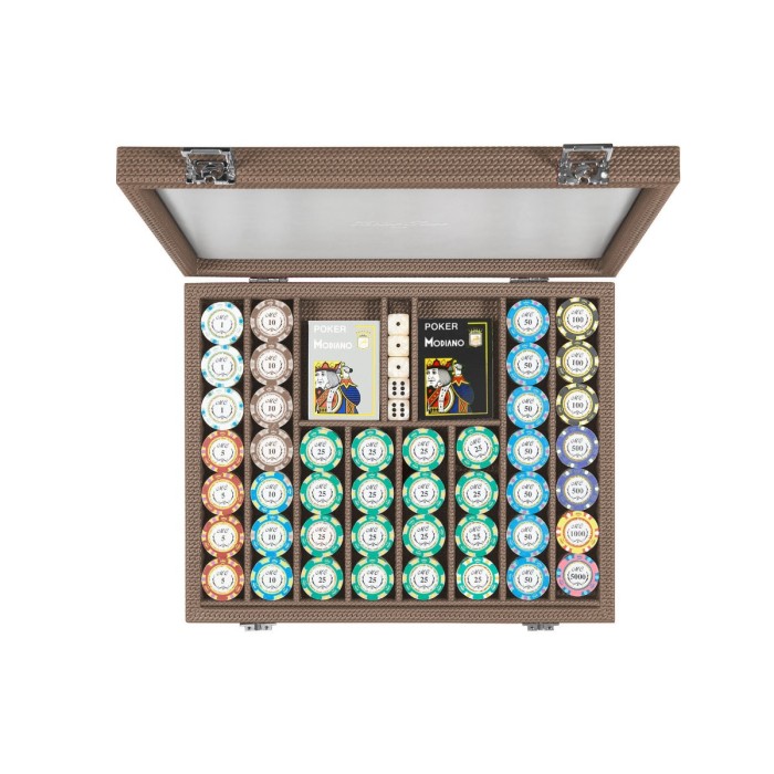 Coffret Poker - 440 jetons - Cuir - Effet Chaîne
