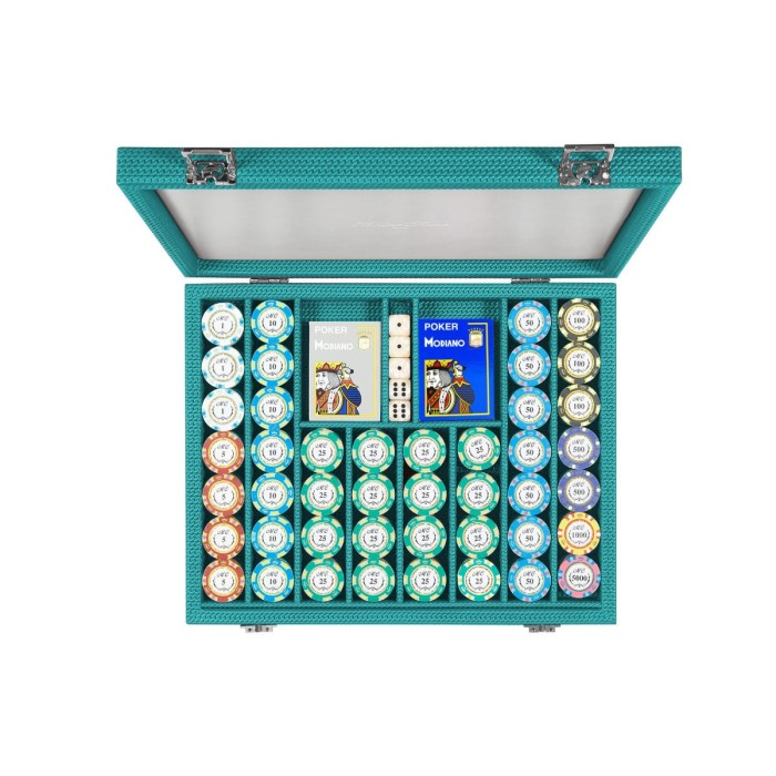 Coffret Poker - 440 jetons - Cuir - Effet Chaîne