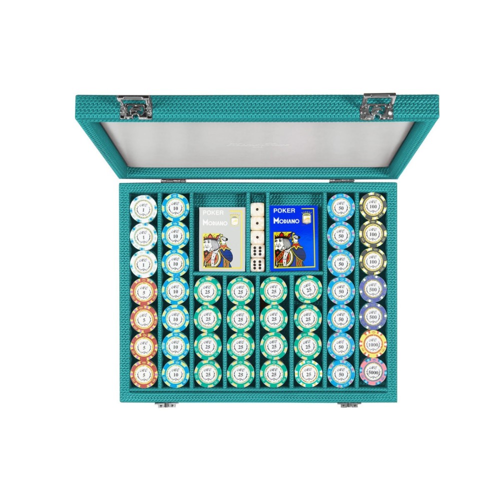 Coffret Poker - 440 jetons - Cuir - Effet Chaîne