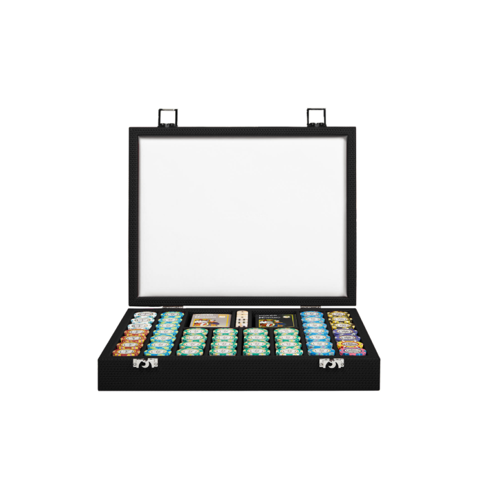 Coffret Poker - 440 jetons - Cuir - Effet Chaîne