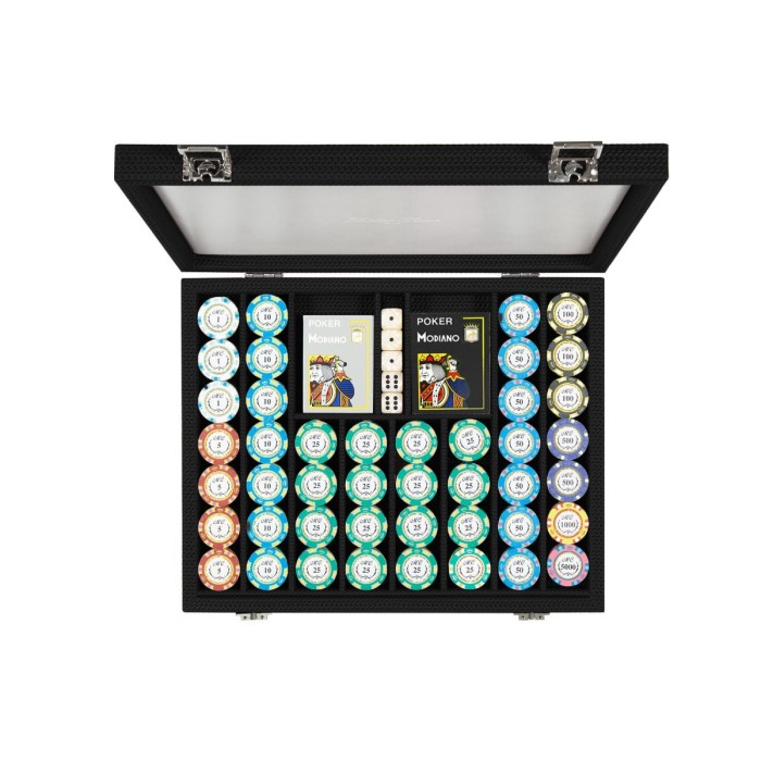 Coffret Poker - 440 jetons - Cuir - Effet Chaîne