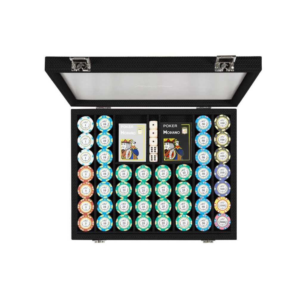 Coffret Poker - 440 jetons - Cuir - Effet Chaîne
