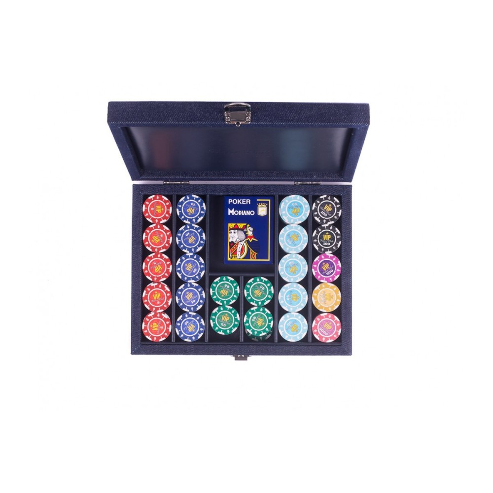 Coffret Poker - 240 jetons - Cuir - Toilé Jeans