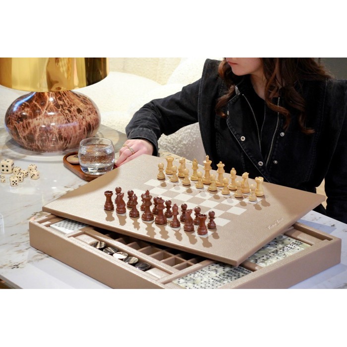 Coffret Multi-jeux - Cuir - Effet Buffle