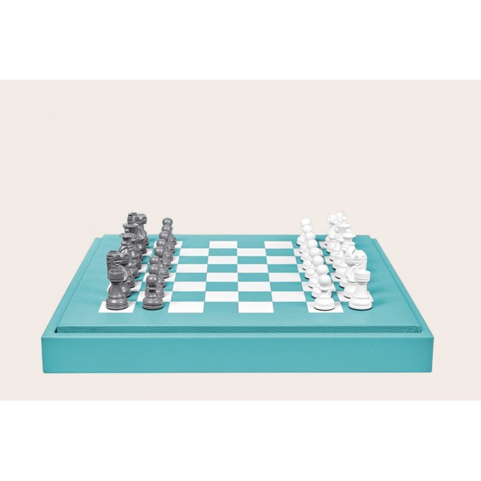 Coffret d'échecs - Cuir - Effet de Buffle - 45cm