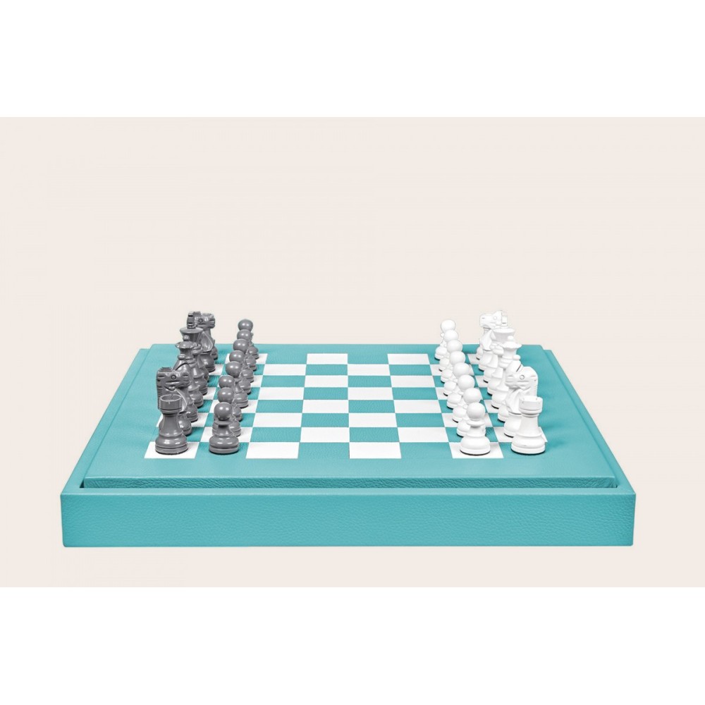 Coffret d'échecs - Cuir - Effet de Buffle - 45cm