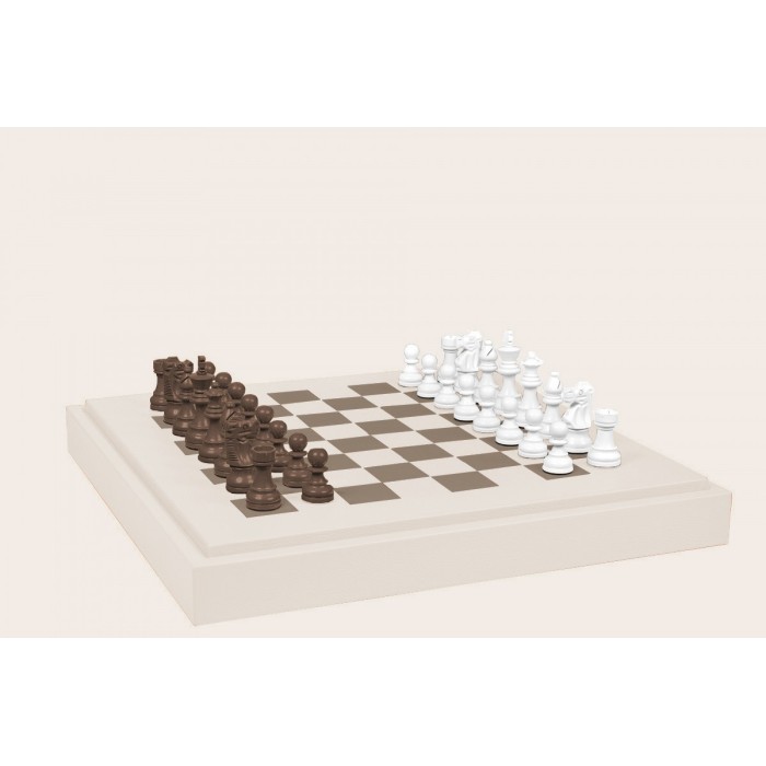 Coffret d'échecs - Cuir - Effet de Buffle - 45cm
