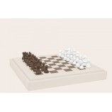 Coffret d'échecs - Cuir - Effet de Buffle - 45cm