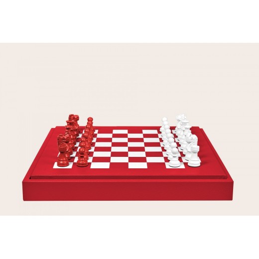 Coffret d'échecs - Cuir - Effet de Buffle - 45cm