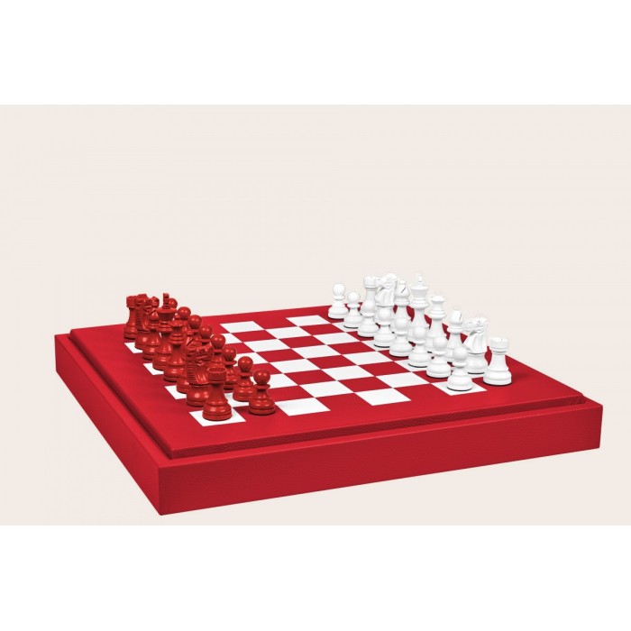 Coffret d'échecs - Cuir - Effet de Buffle - 45cm