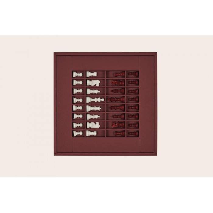 Coffret d'échecs - Cuir - Effet de Buffle - 45cm