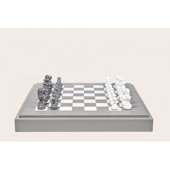 Coffret d'échecs - Cuir - Effet de Buffle - 45cm