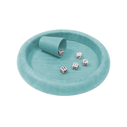 Piste de Dés en Cuir Ronde - Effet Alligator