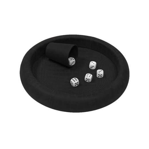 Piste de Dés en Cuir Ronde - Effet Alligator