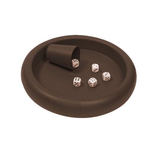 Piste de Dés en Cuir Ronde - Effet Buffle