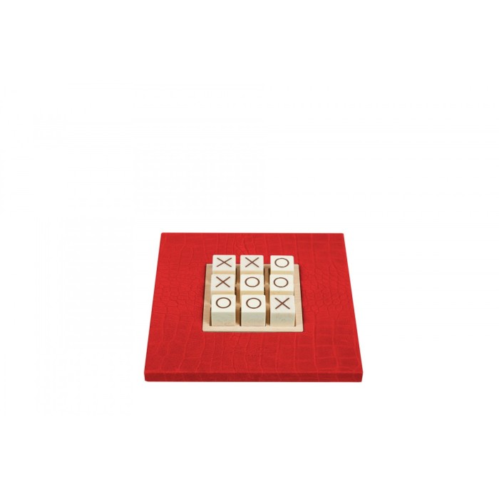 Tic Tac Toe en Cuir - Effet Alligator