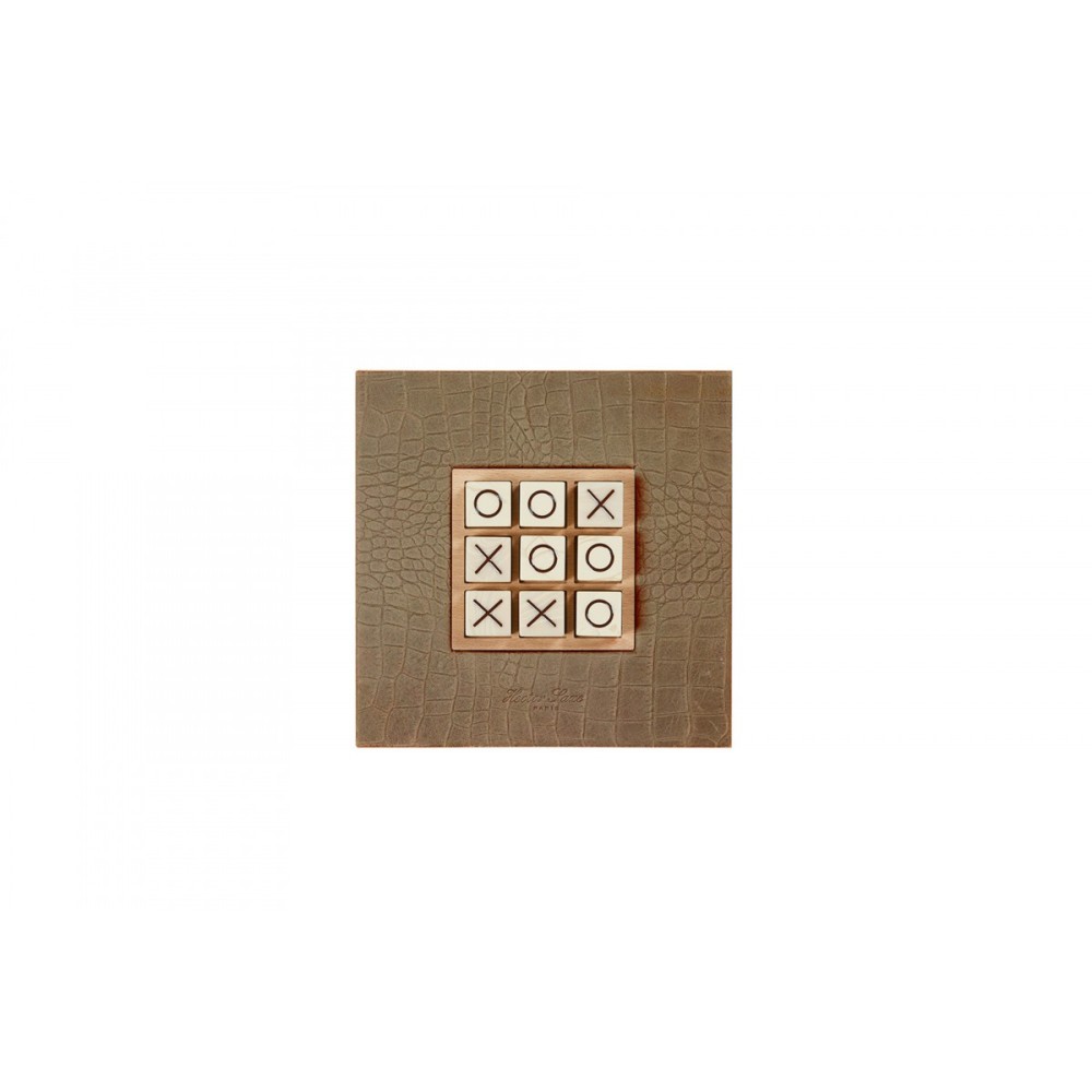 Tic Tac Toe en Cuir - Effet Alligator