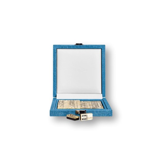 Coffret Domino Deluxe - Cuir - Effet Alligator