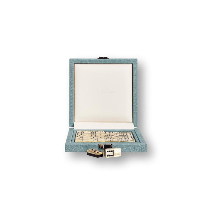 Coffret Domino Deluxe - Cuir - Effet Alligator