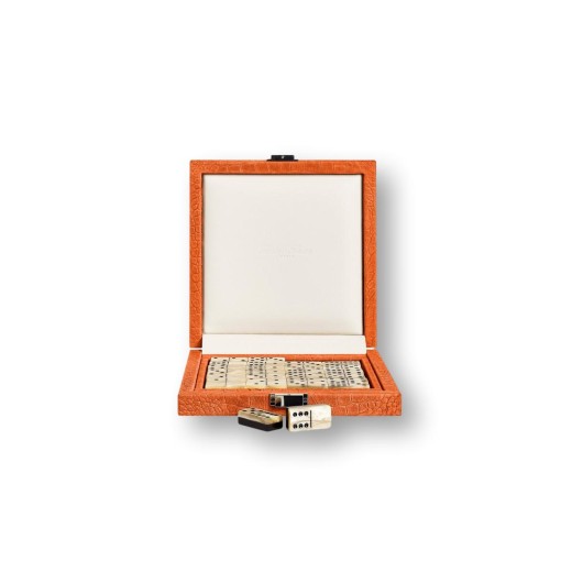 Coffret Domino Deluxe - Cuir - Effet Alligator