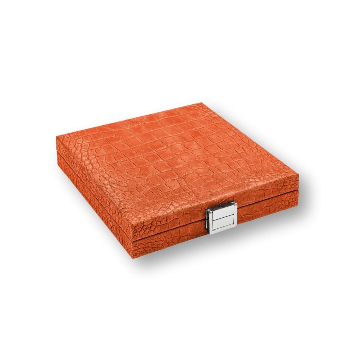 Coffret Domino Deluxe - Cuir - Effet Alligator