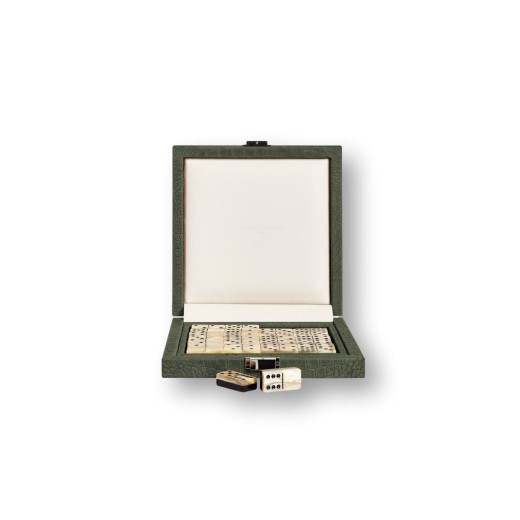 Coffret Domino Deluxe - Cuir - Effet Alligator