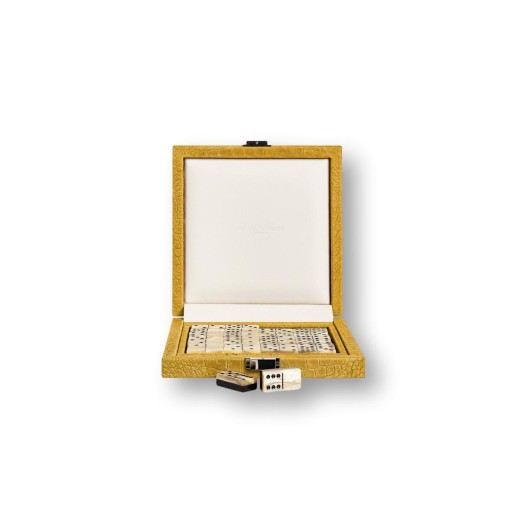 Coffret Domino Deluxe - Cuir - Effet Alligator