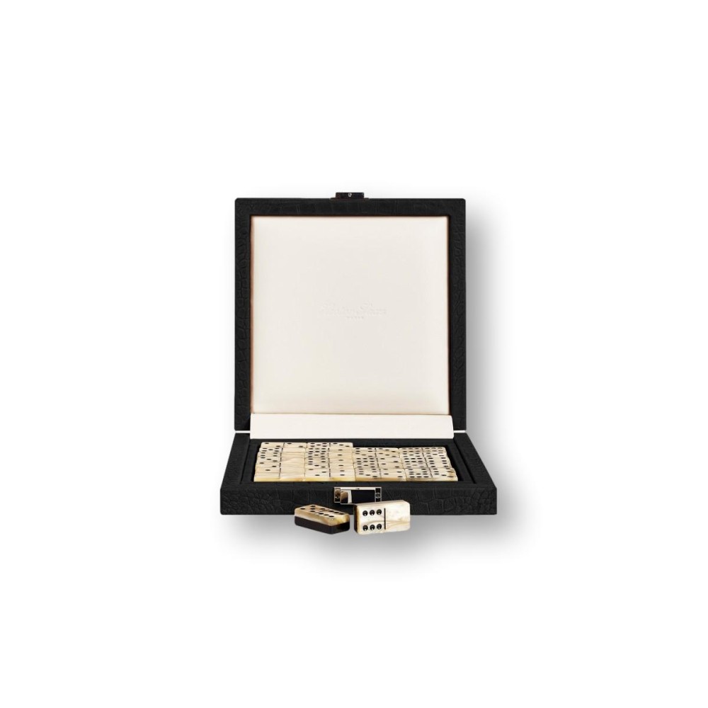 Coffret Domino Deluxe - Cuir - Effet Alligator