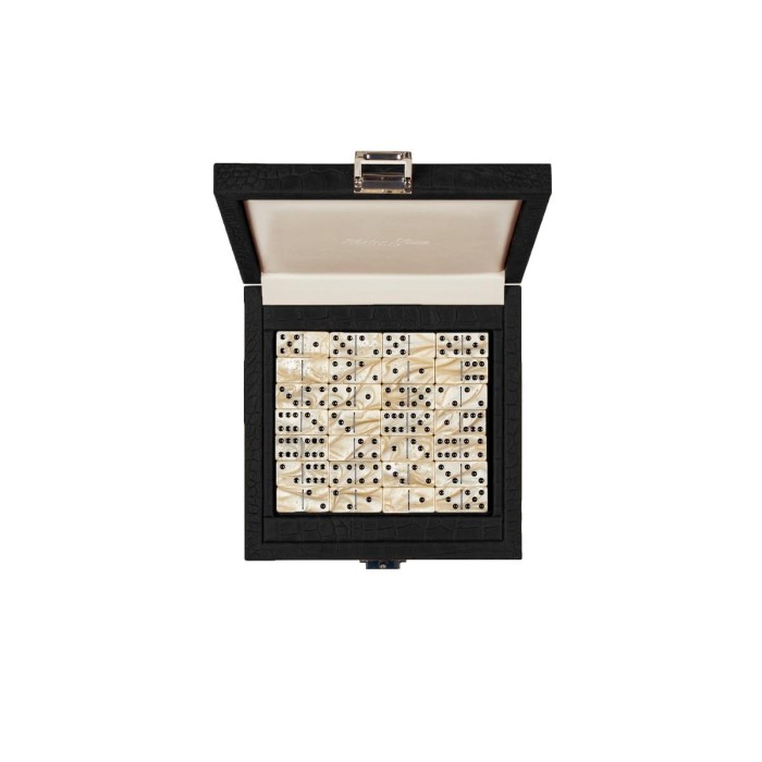 Coffret Domino Deluxe - Cuir - Effet Alligator