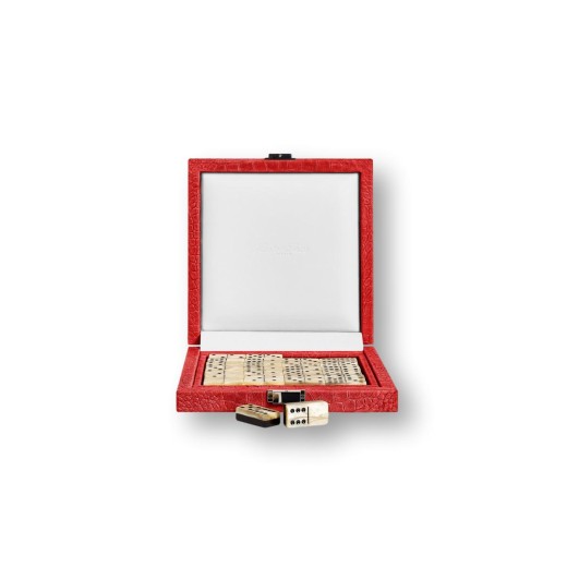 Coffret Domino Deluxe - Cuir - Effet Alligator