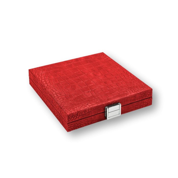 Coffret Domino Deluxe - Cuir - Effet Alligator