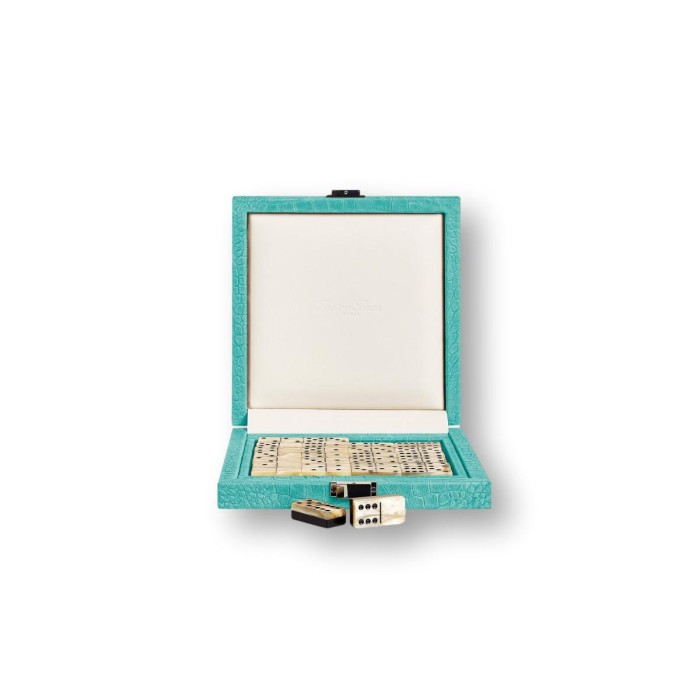Coffret Domino Deluxe - Cuir - Effet Alligator