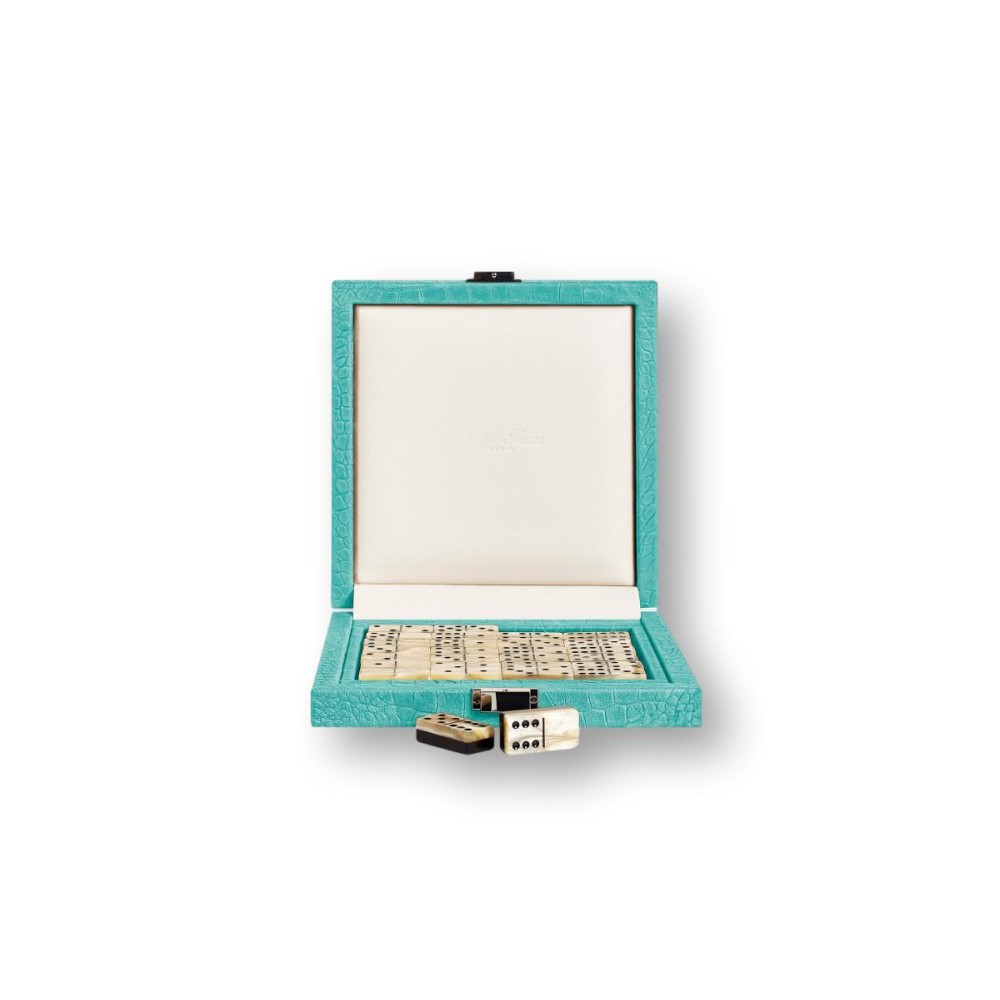 Coffret Domino Deluxe - Cuir - Effet Alligator