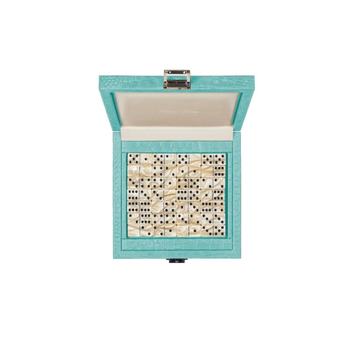 Coffret Domino Deluxe - Cuir - Effet Alligator
