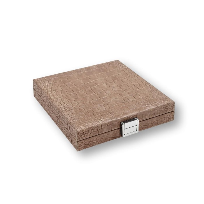 Coffret Domino Deluxe - Cuir - Effet Alligator