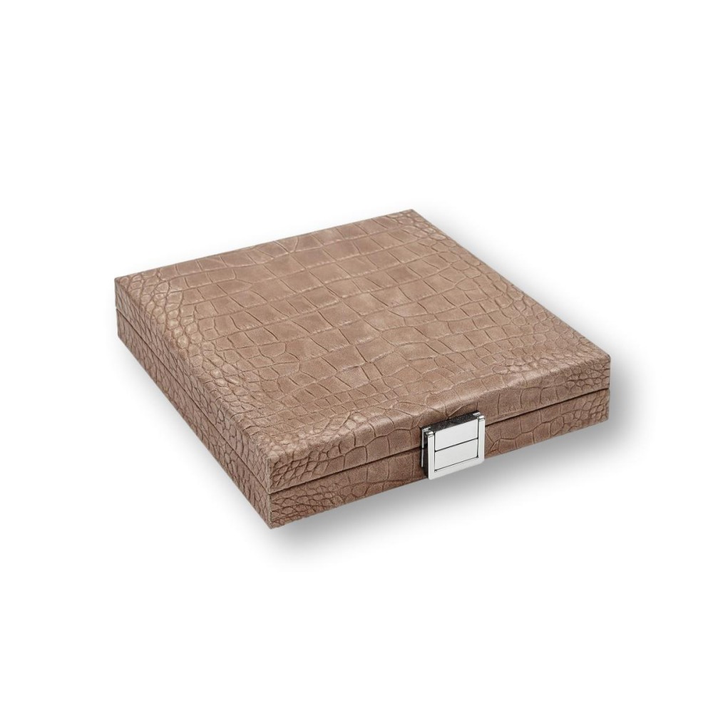 Coffret Domino Deluxe - Cuir - Effet Alligator