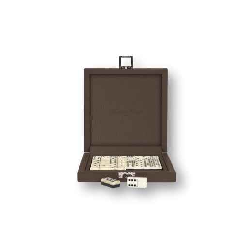 Coffret Domino Deluxe - Cuir - Effet Buffle