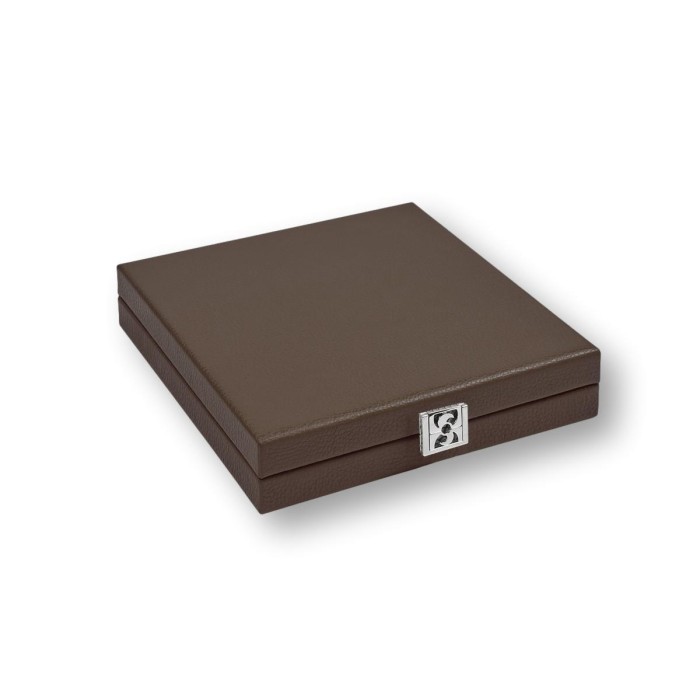 Coffret Domino Deluxe - Cuir - Effet Buffle