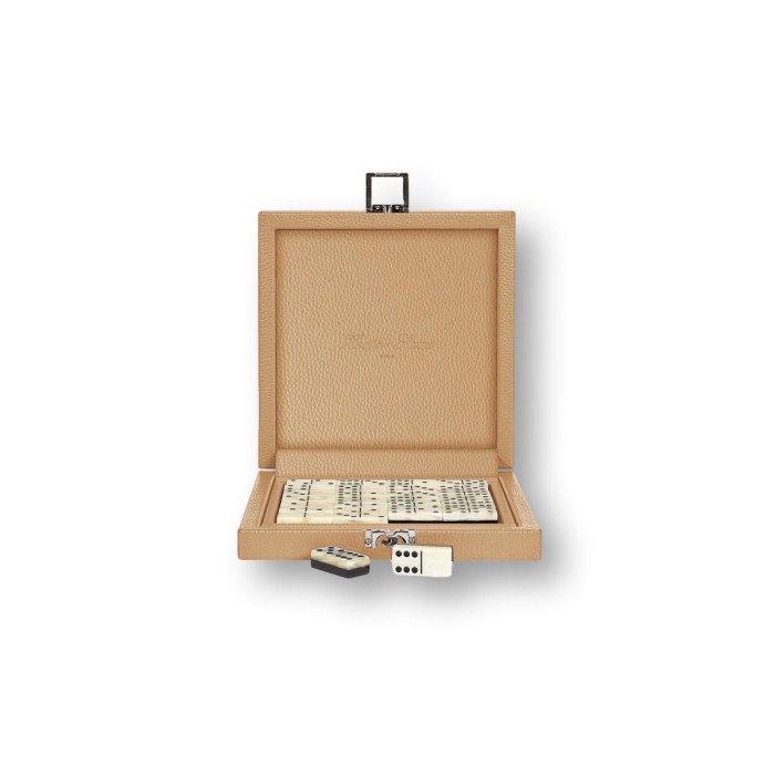 Coffret Domino Deluxe - Cuir - Effet Buffle